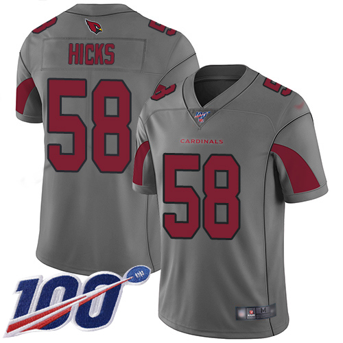Arizona Cardinals Limited Silver Men Jordan Hicks Jersey NFL Football #58 100th Season Inverted Legend